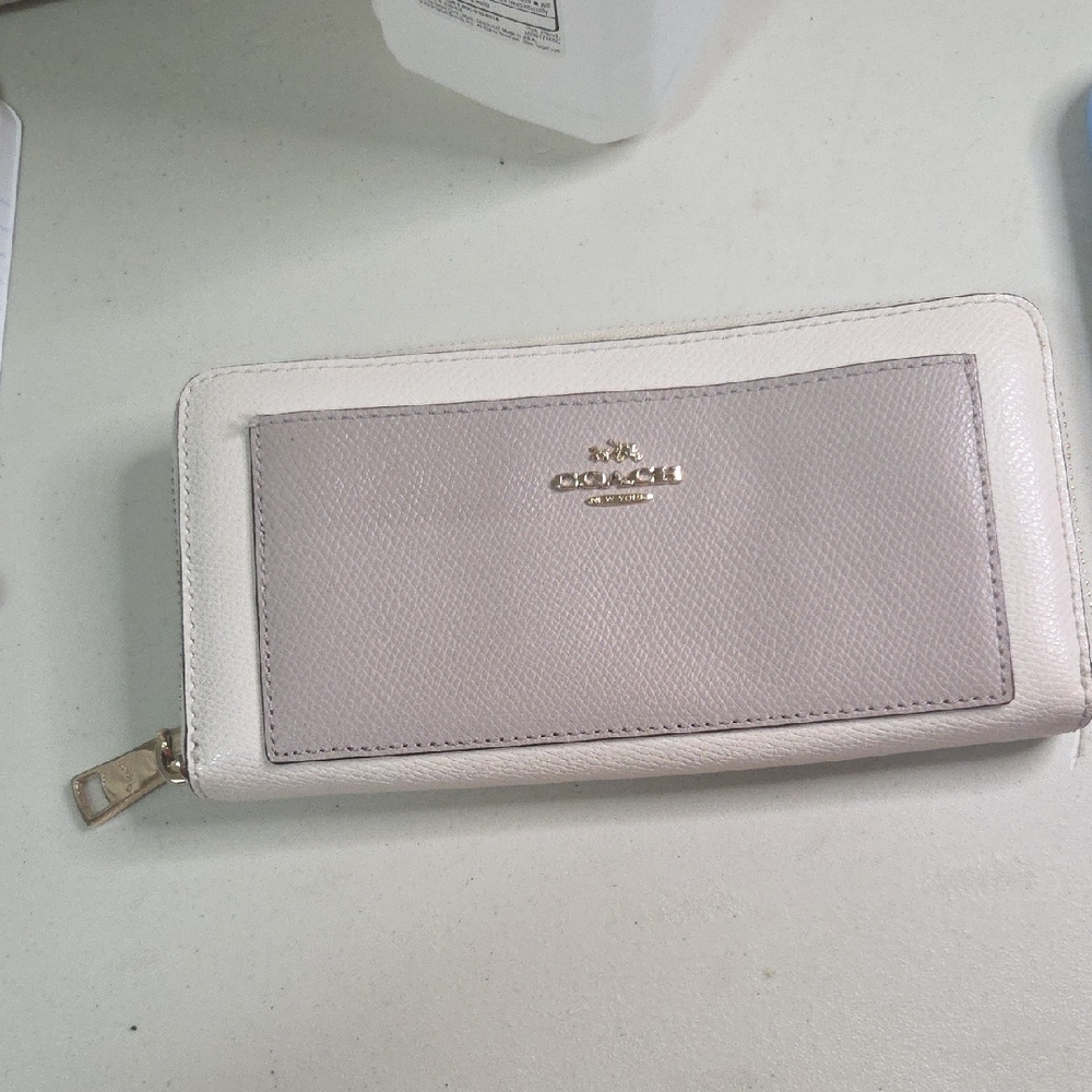 Coach White and Gray Wallet